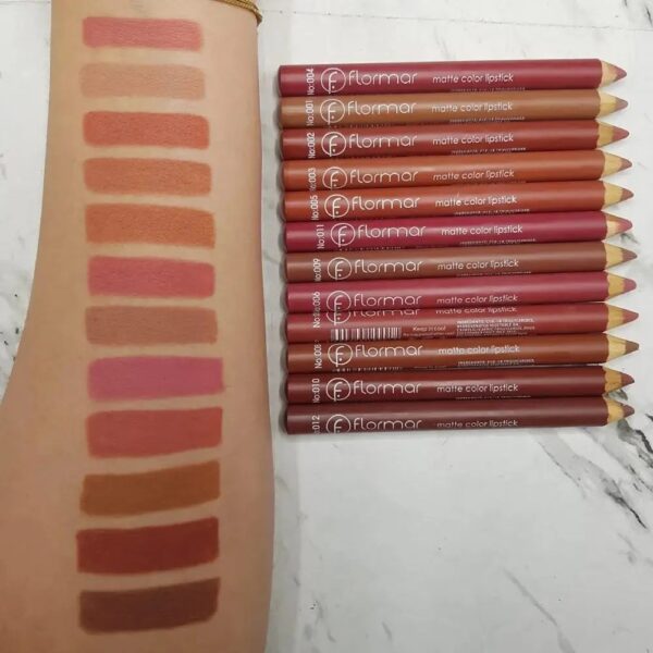FLORMAR MATTE LIPSTICK PENCIL (Pack Of 12pcs) - Image 2